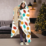 Colorful American Football Ball Pattern Hooded Blanket