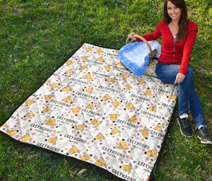 Greyhound Pattern Print Design 03 Premium Quilt