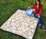Greyhound Pattern Print Design 03 Premium Quilt