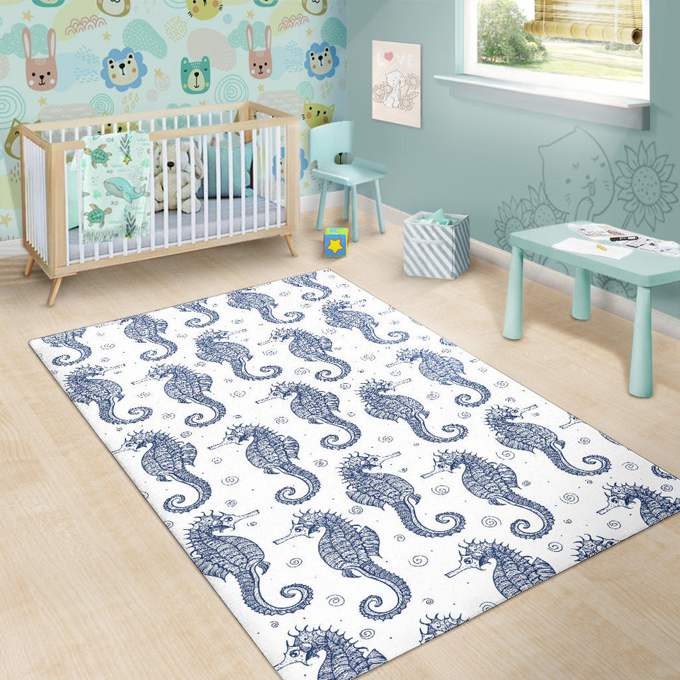 Seahorse Pattern Background Area Rug