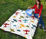 Airplane Star Cloud Colorful Premium Quilt