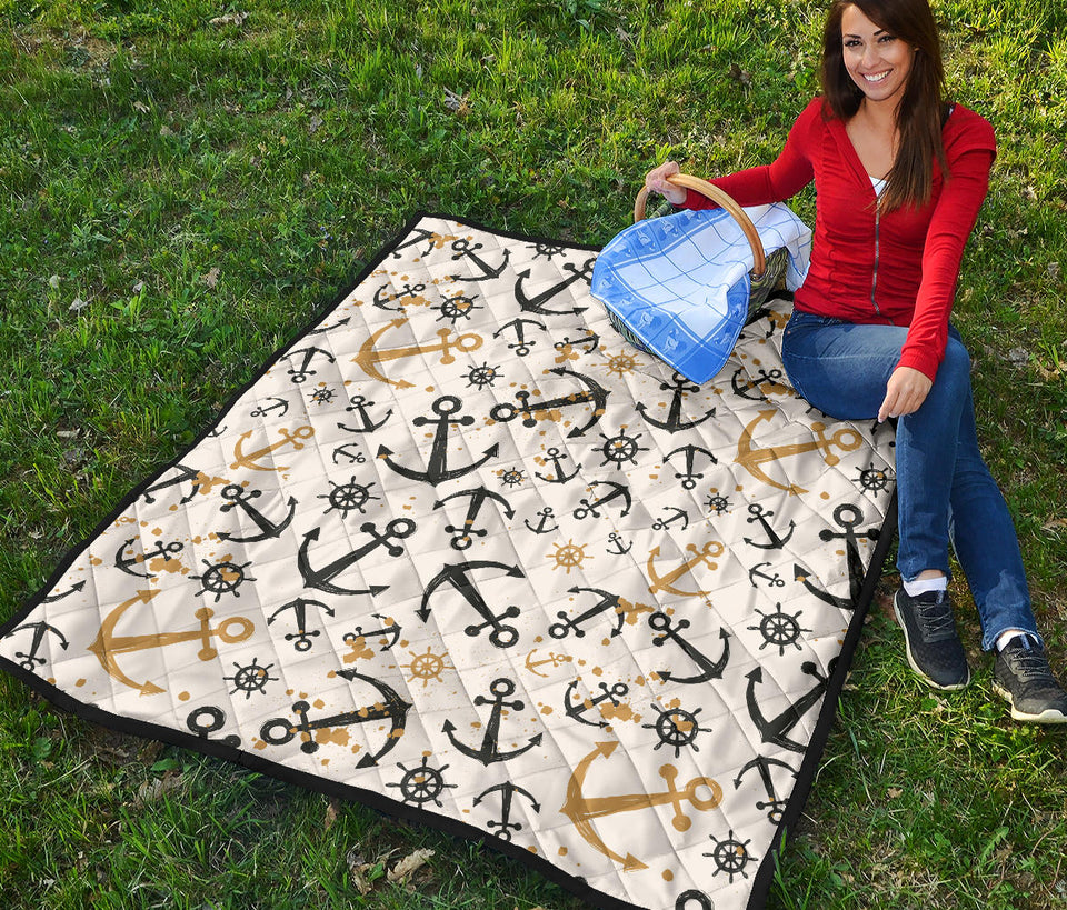 Anchors Rudders Pattern Premium Quilt