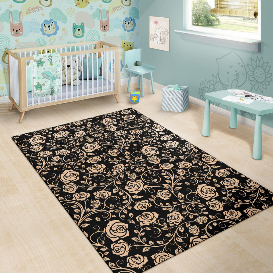 Rose Pattern Print Design 04 Area Rug