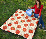 Tomato Dot Background Premium Quilt