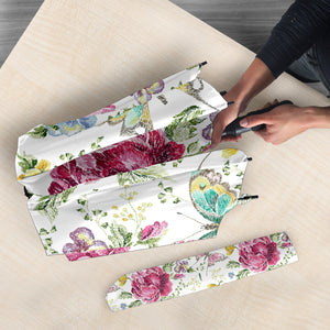 Hand Drawn Butterfly Rose Umbrella