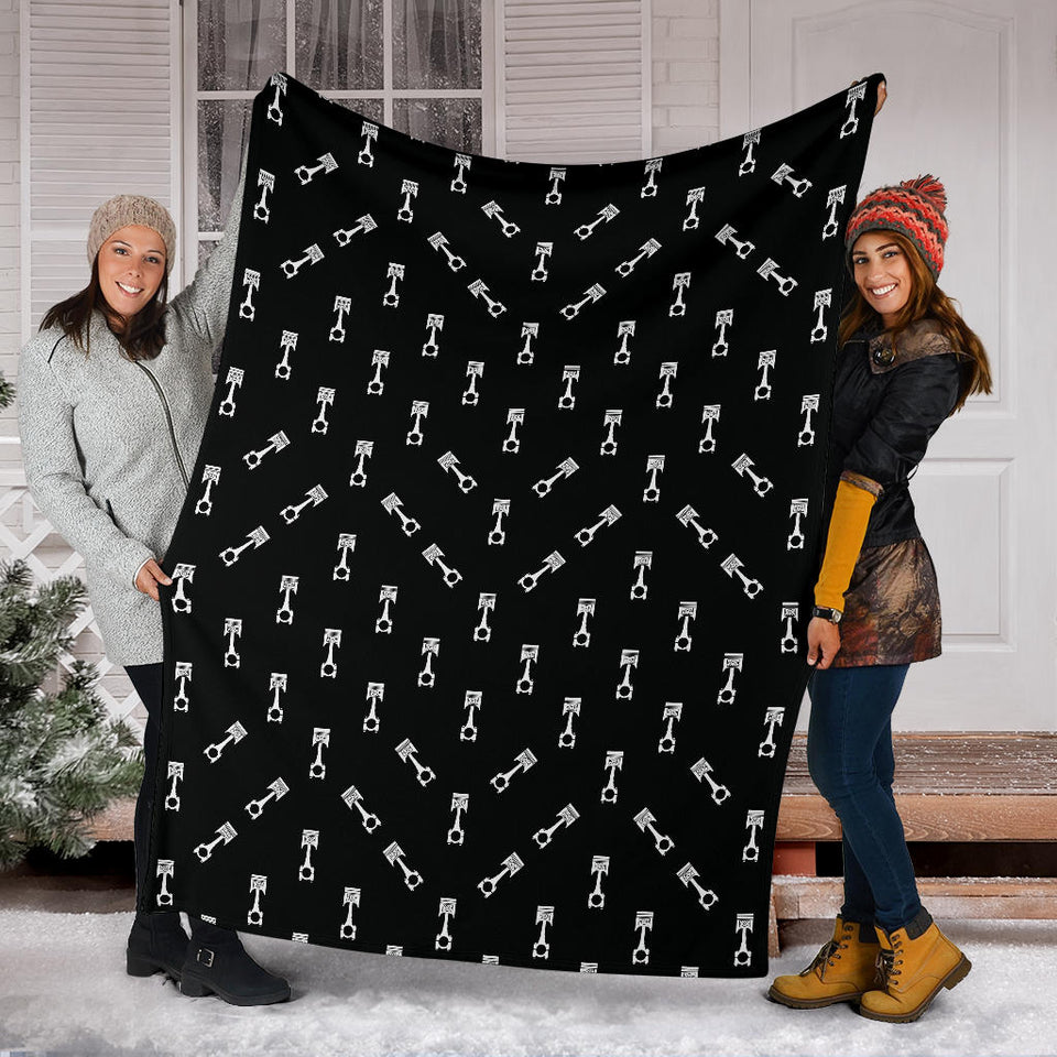 Engine Piston Black Theme Pattern Print Design 03 Premium Blanket