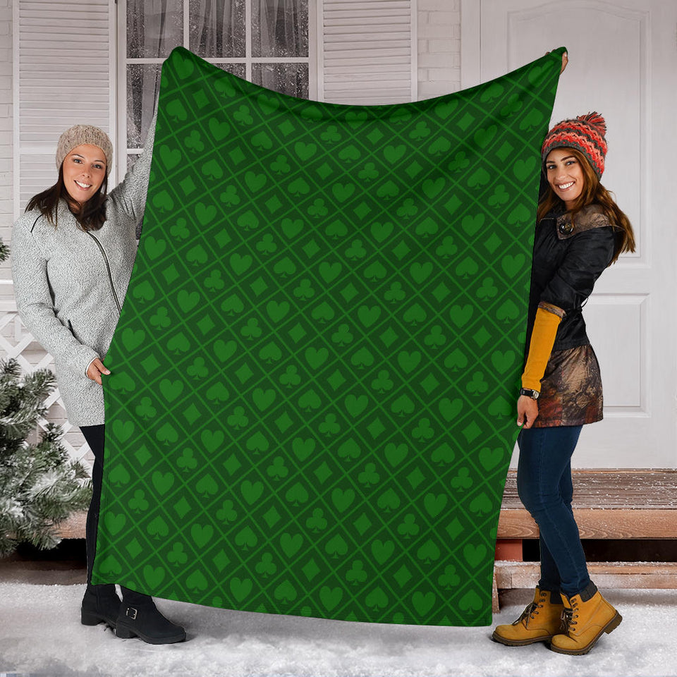 Casino Cards Suits Pattern Print Design 04 Premium Blanket