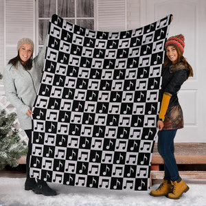 Music Notes Pattern Print Design 01 Premium Blanket