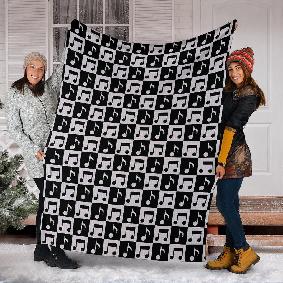 Music Notes Pattern Print Design 01 Premium Blanket