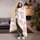 Cakes Pies Tarts Muffins And Eclairs Purple Blueberry Topping Pattern Hooded Blanket