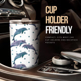 Dolphins Pattern Dotted Background Tumbler