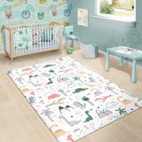 Cute Cartoon Dinosaurs Tree Pattern Area Rug