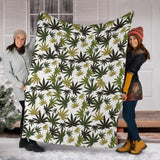 Canabis Marijuana Weed Pattern Print Design 05 Premium Blanket