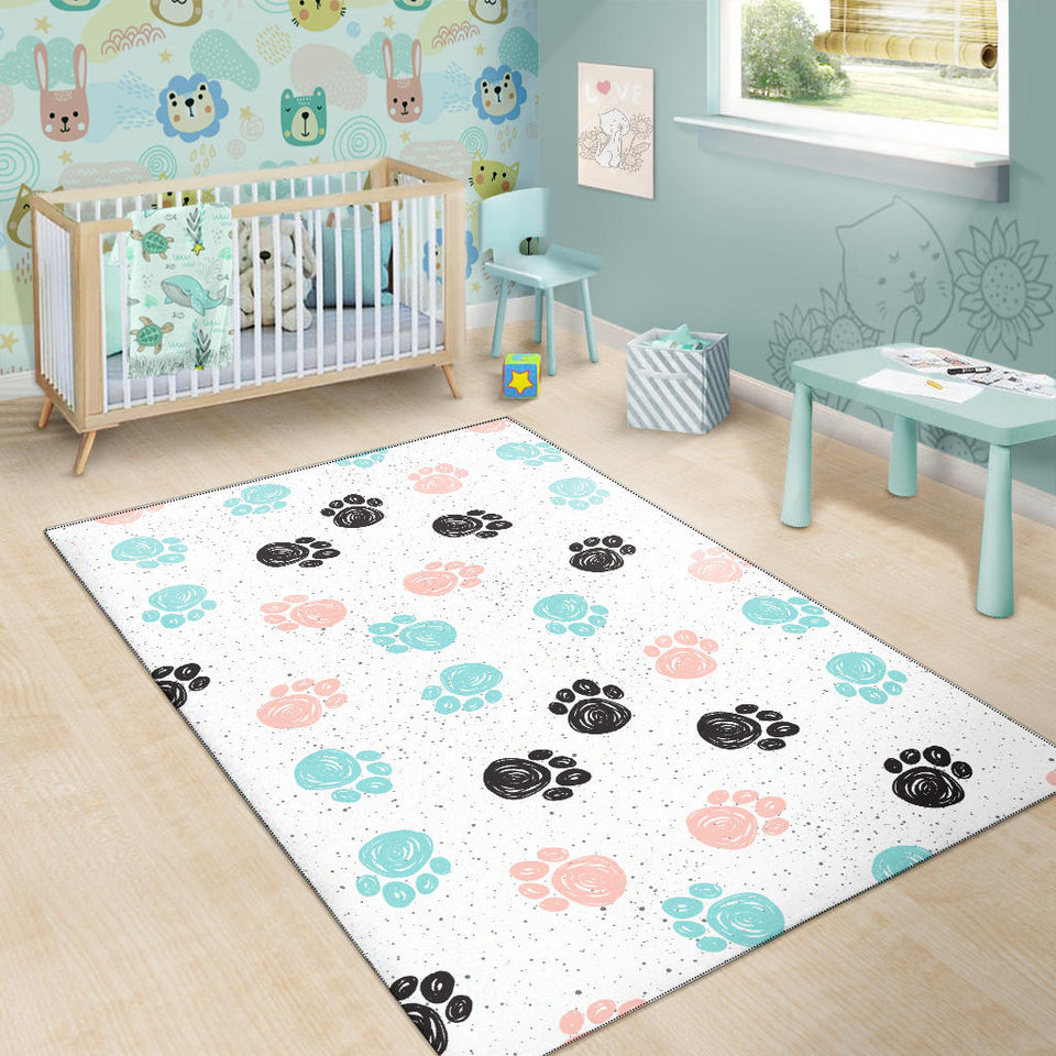 Dog Paws Pattern Print Design 04 Area Rug