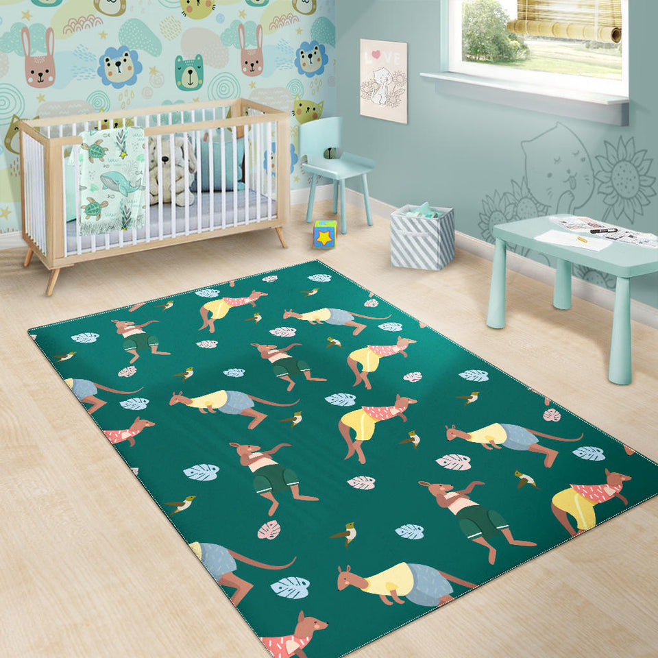 Kangaroo Leaves Pattern Area Rug