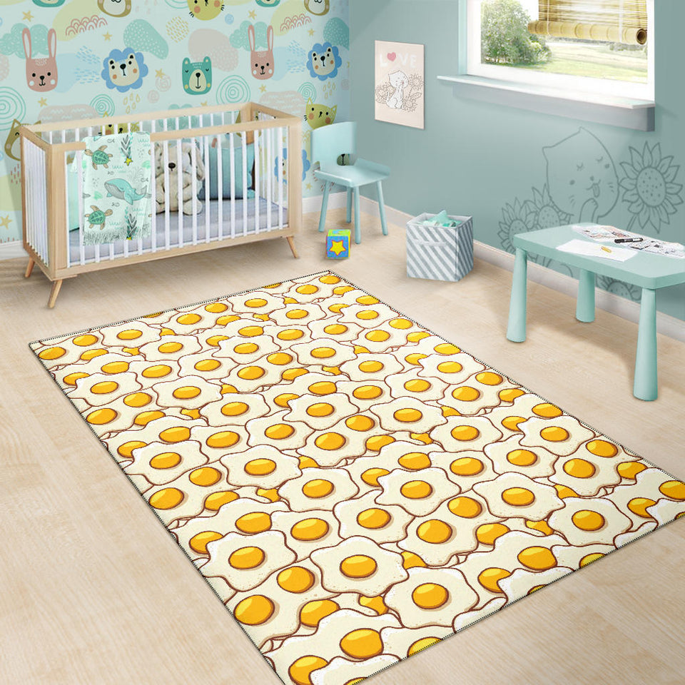 Fried Eggs Pattern Print Design 02 Area Rug