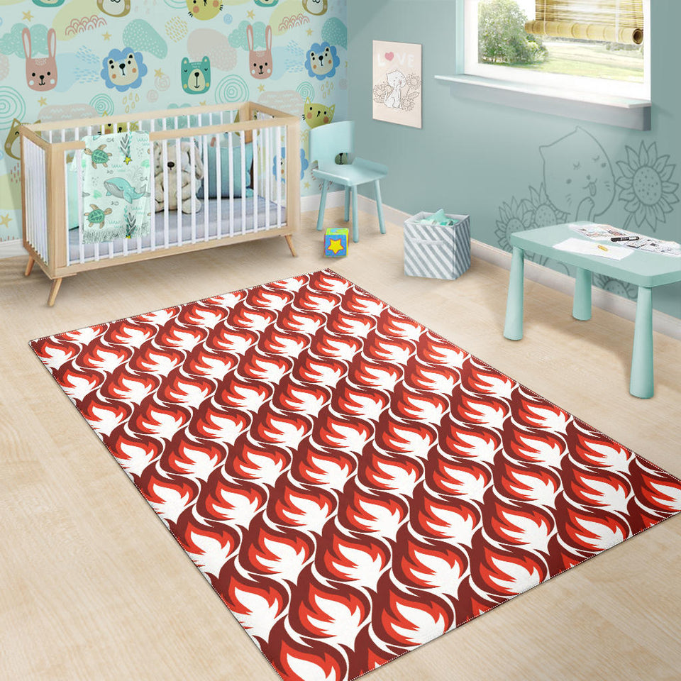 Fire Flame Symbol Design Pattern Area Rug
