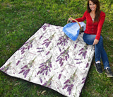 Lavender Flower Design Pattern Premium Quilt