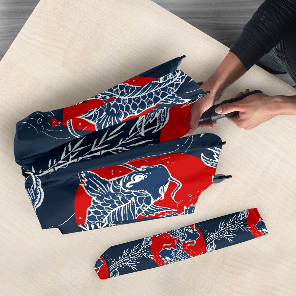 Koi Fish Carp Fishs Hand Drawn Japanese Art Umbrella