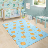 Brown Cute Pomeranian Blue Blackground Area Rug