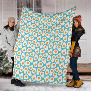 Fried Eggs Pattern Print Design 04 Premium Blanket