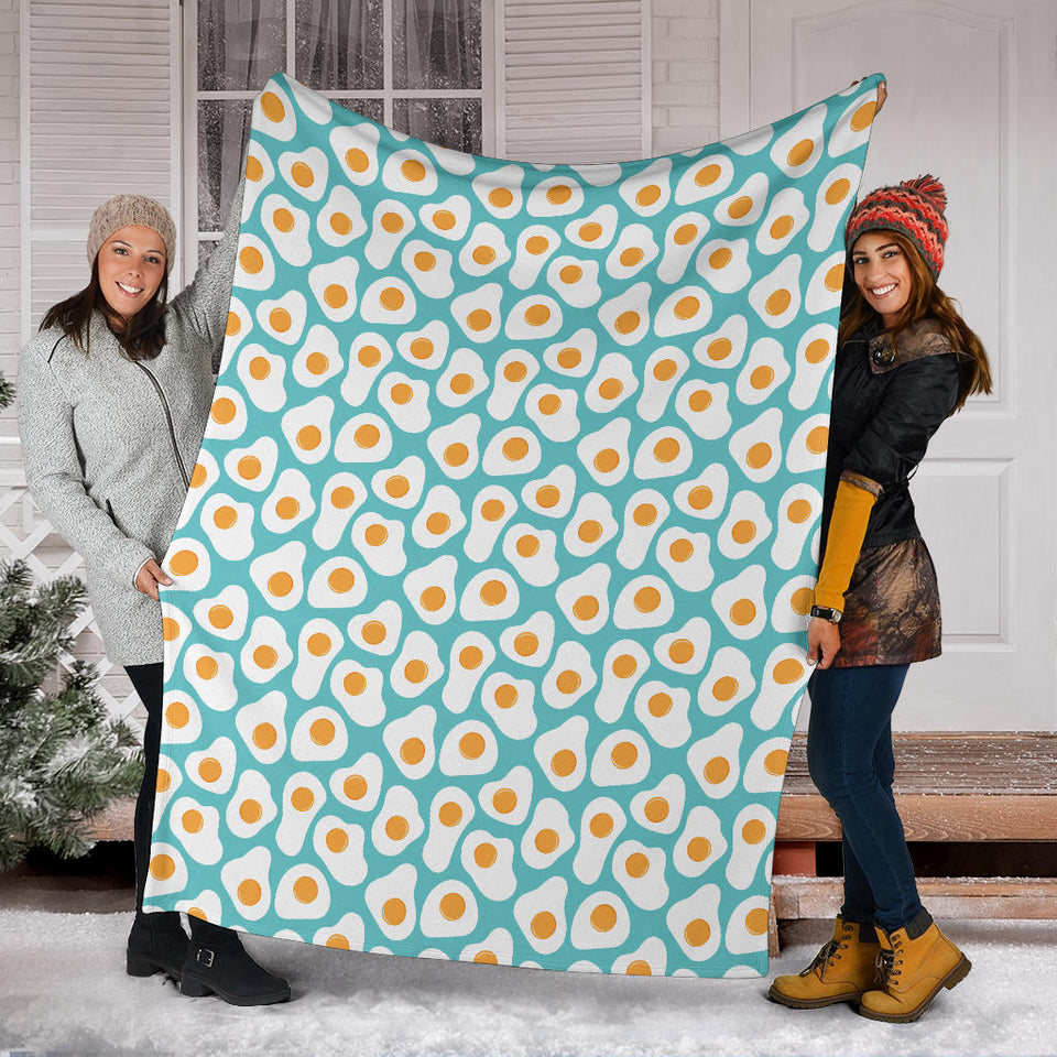Fried Eggs Pattern Print Design 04 Premium Blanket