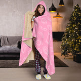 Sweet Candy Pink Background Hooded Blanket