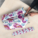 Purple Seahorse Blue Coral Pattern Umbrella