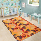 Red Rooster Chicken Cock Pattern Area Rug