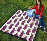 Eggplant Pattern Print Design 01 Premium Quilt