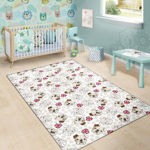 English Bulldog Pattern Print Design 01 Area Rug