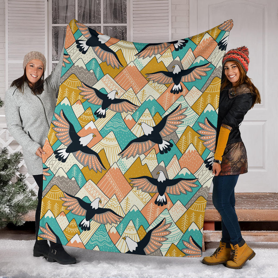 Eagle Pattern Print Design 02 Premium Blanket