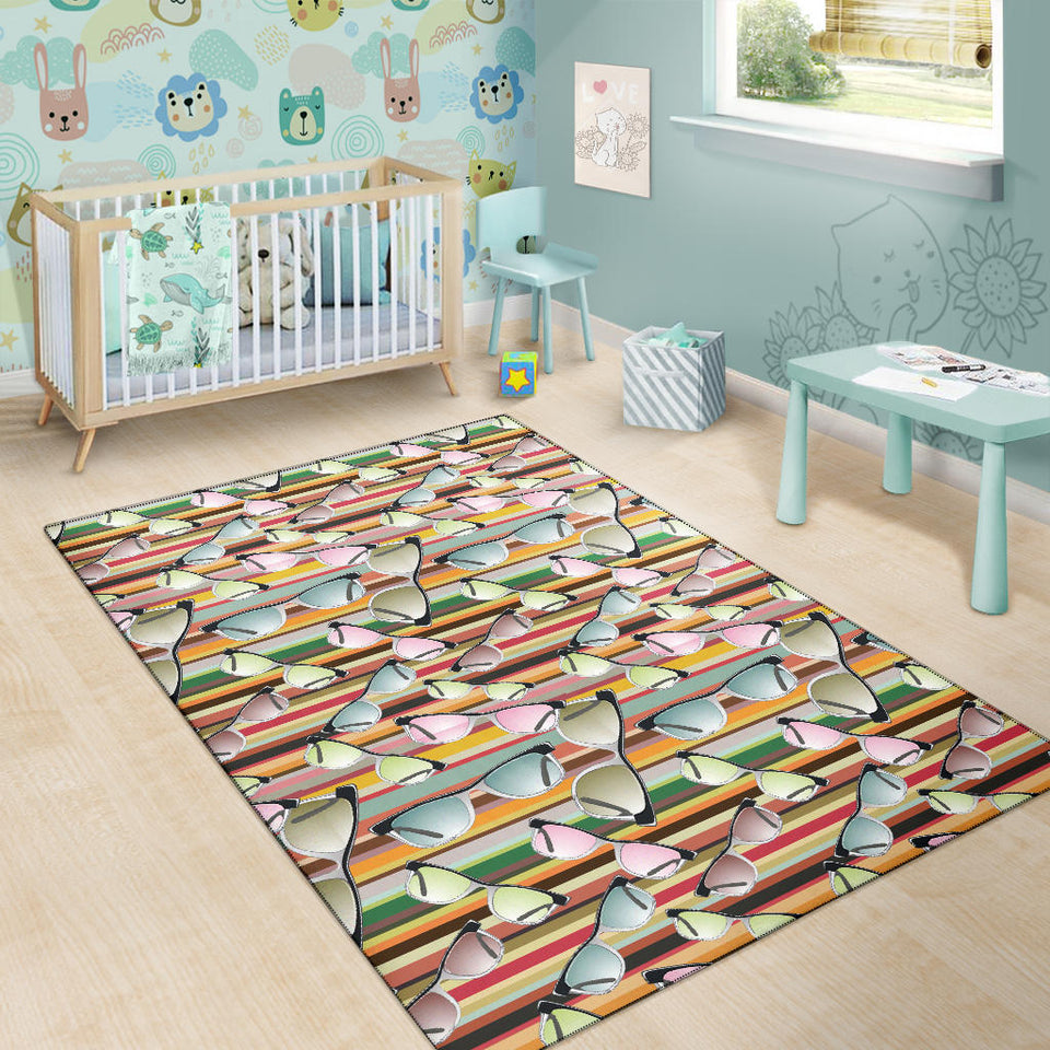Sun Glasses Pattern Print Design 02 Area Rug