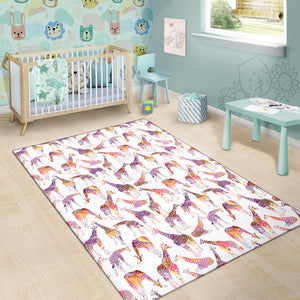 Giraffe Pattern Print Design 02 Area Rug