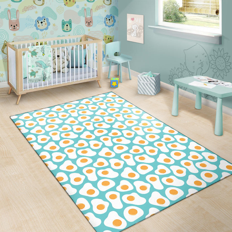 Fried Eggs Pattern Print Design 04 Area Rug