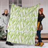 Green Peas Pattern Print Design 03 Premium Blanket