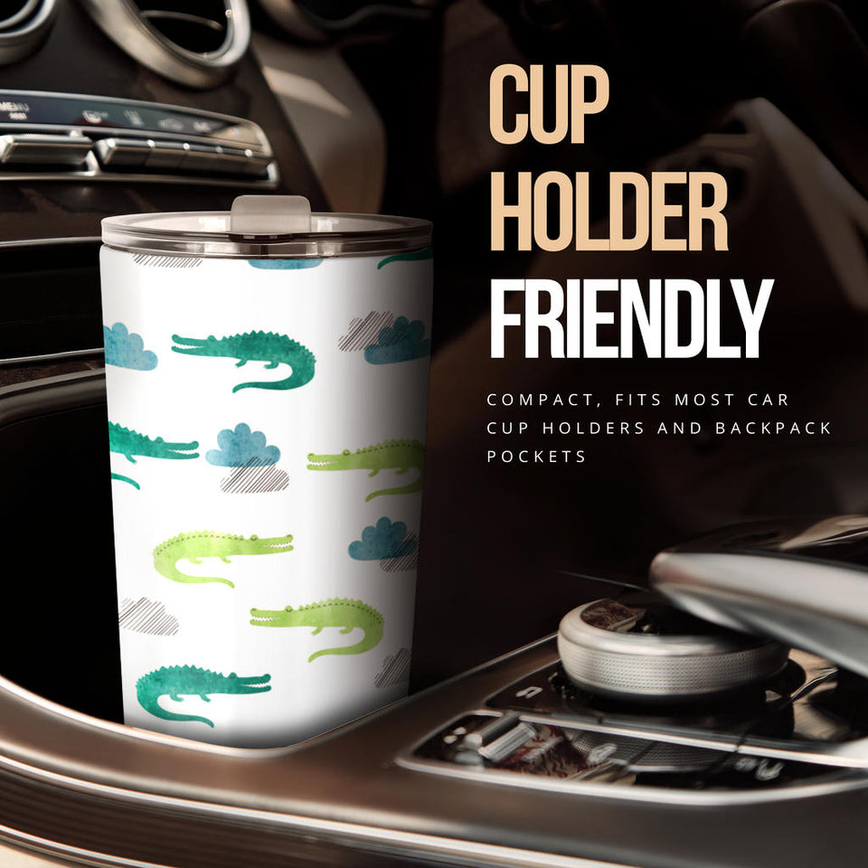 Watercolor Crocodile Pattern Tumbler