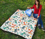 Cute Crocodile Pattern Premium Quilt