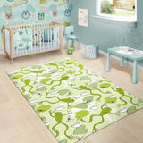 Cute Frog Dragonfly Pattern Area Rug