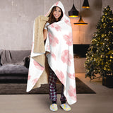 Pink Sakura Cherry Blossom Pattern Hooded Blanket