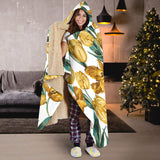 Yellow Tulips Pattern Hooded Blanket