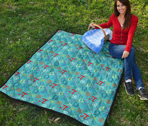 Math Pattern Print Design 02 Premium Quilt