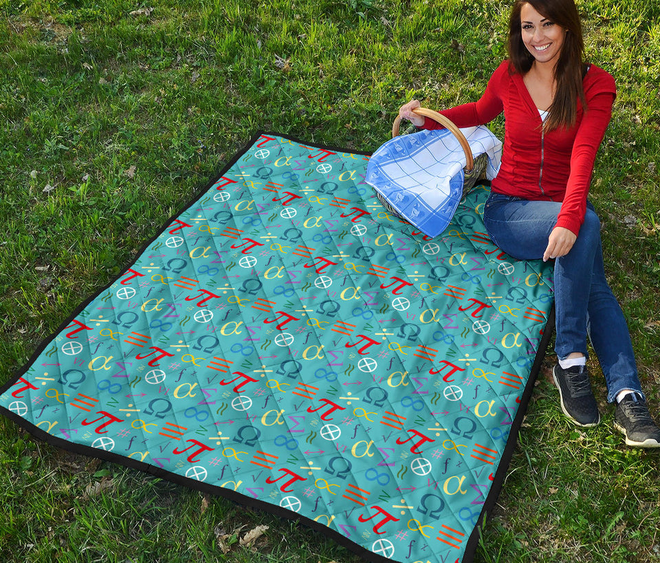 Math Pattern Print Design 02 Premium Quilt