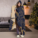 Gold Dragon Pattern Hooded Blanket