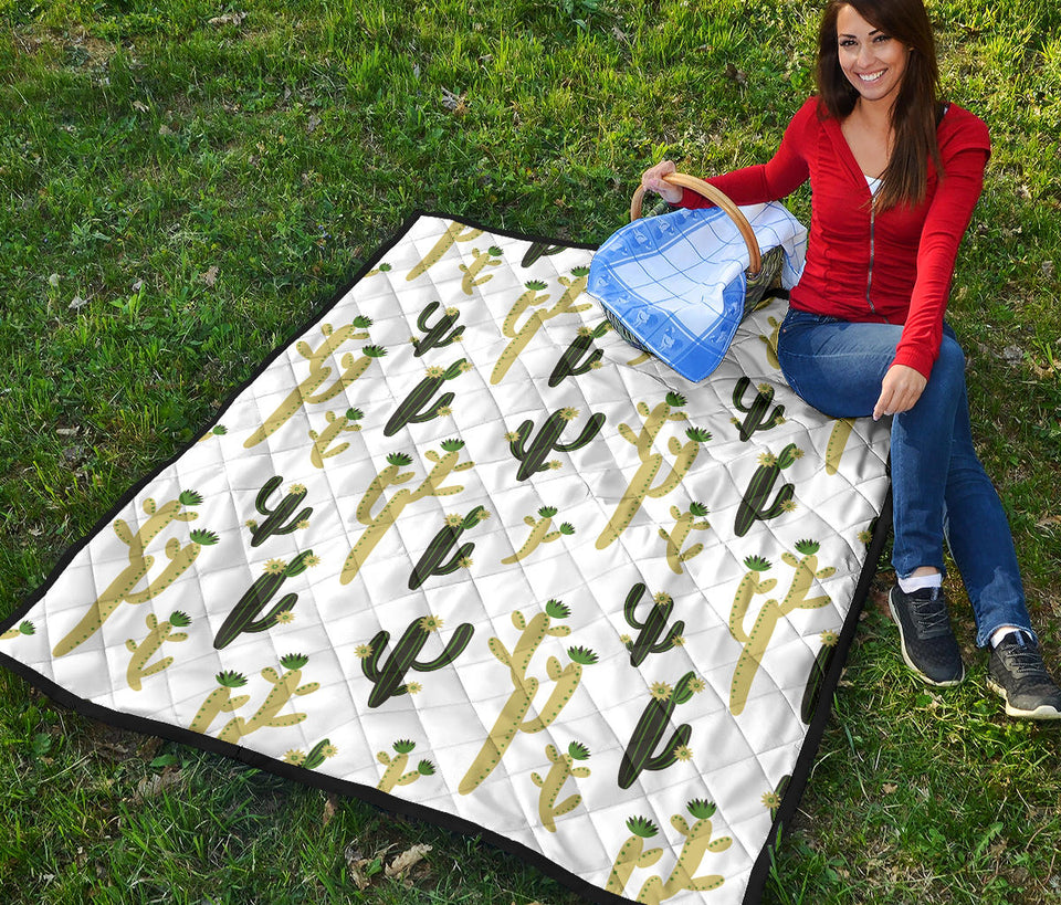 Cute Cactus Pattern Premium Quilt