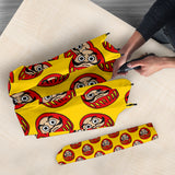 Daruma Japanese Wooden Doll Yellow Background Umbrella