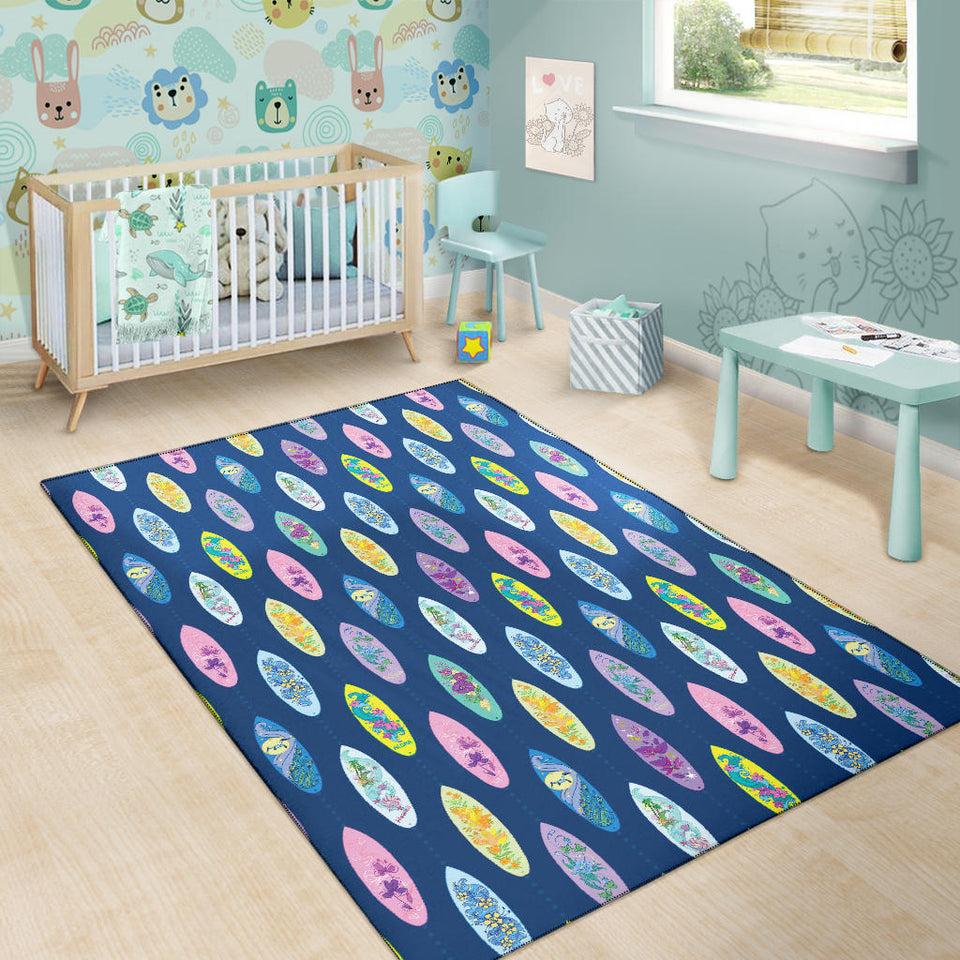 Surfboard Pattern Print Design 03 Area Rug
