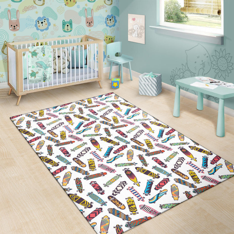 Skate Board Pattern Print Design 05 Area Rug