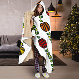 Colorful Apples Leave Zebra Stripe Hooded Blanket
