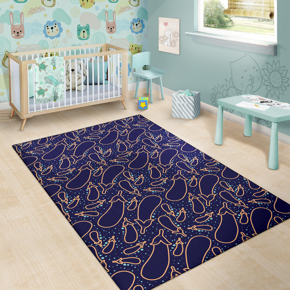Eggplant Pattern Print Design 04 Area Rug